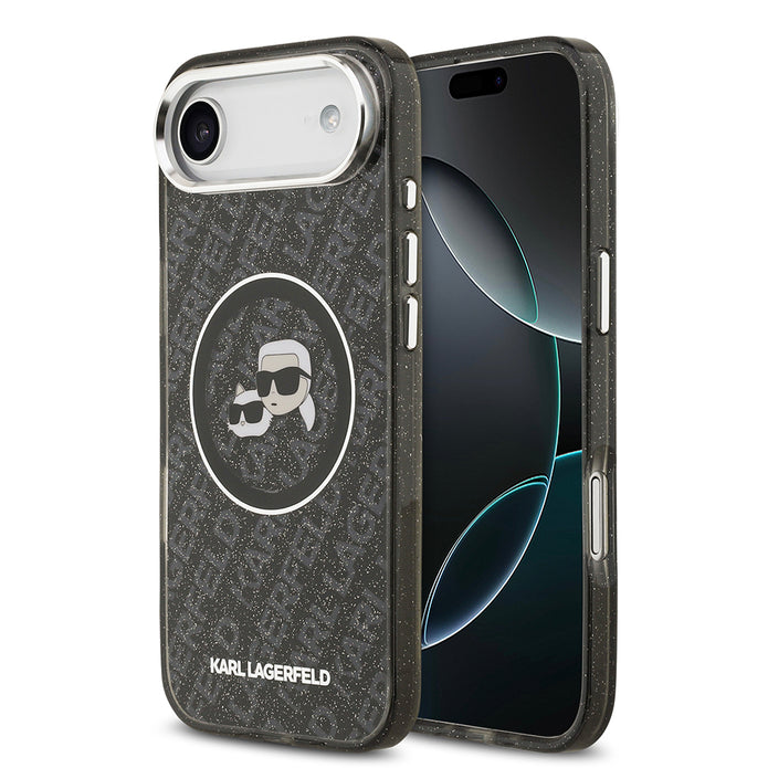 Karl Lagerfeld iPhone 17 Air Parlayan Simli Karl & Choupette Heads Kılıf