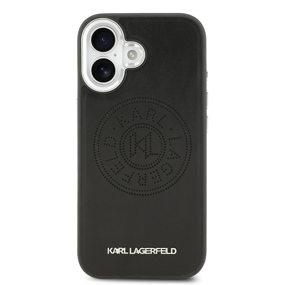 Karl Lagerfeld iPhone 17 Delikli Tasarım Metal Logolu PU Deri MagSafe Uyumlu Kılıf