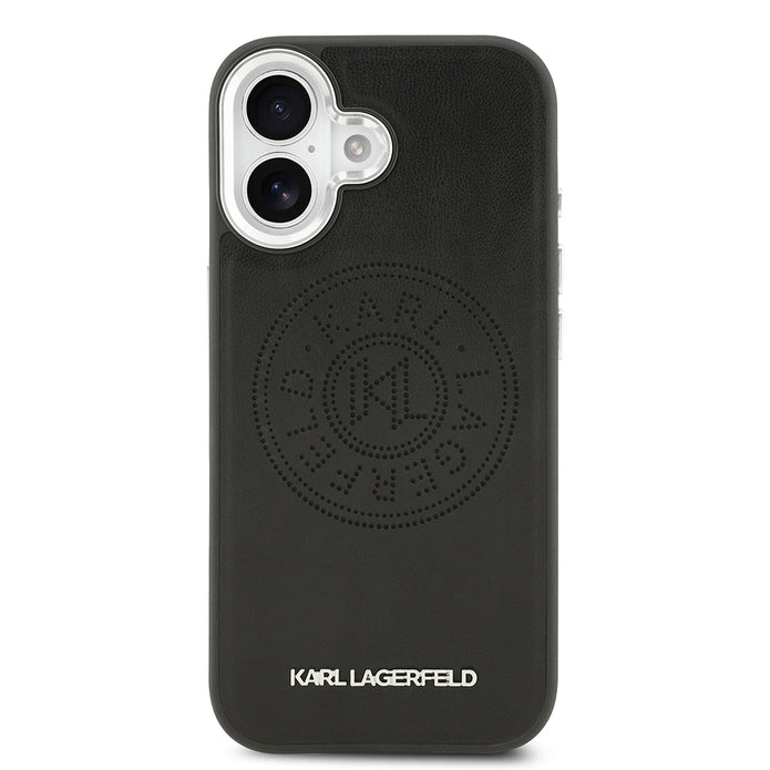 Karl Lagerfeld iPhone 17 Delikli Tasarım Metal Logolu PU Deri MagSafe Uyumlu Kılıf