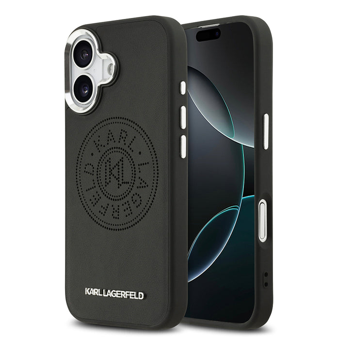 Karl Lagerfeld iPhone 17 Delikli Tasarım Metal Logolu PU Deri MagSafe Uyumlu Kılıf