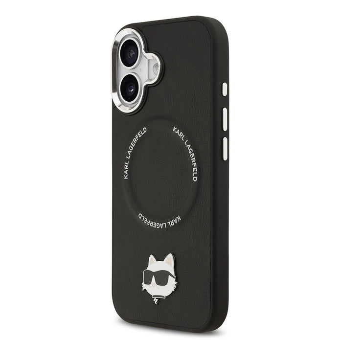 Karl Lagerfeld iPhone 17 Metal Kamera ve Butonlu Choupette PU Deri MagSafe Uyumlu Kılıf