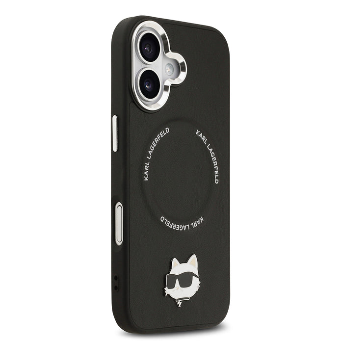 Karl Lagerfeld iPhone 17 Metal Kamera ve Butonlu Choupette PU Deri MagSafe Uyumlu Kılıf