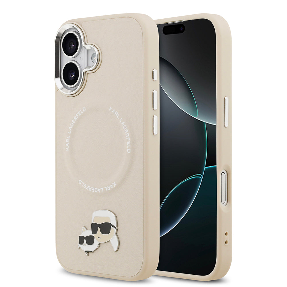 Karl Lagerfeld iPhone 17 Metal Detaylı K&C PU Deri MagSafe Uyumlu Kılıf