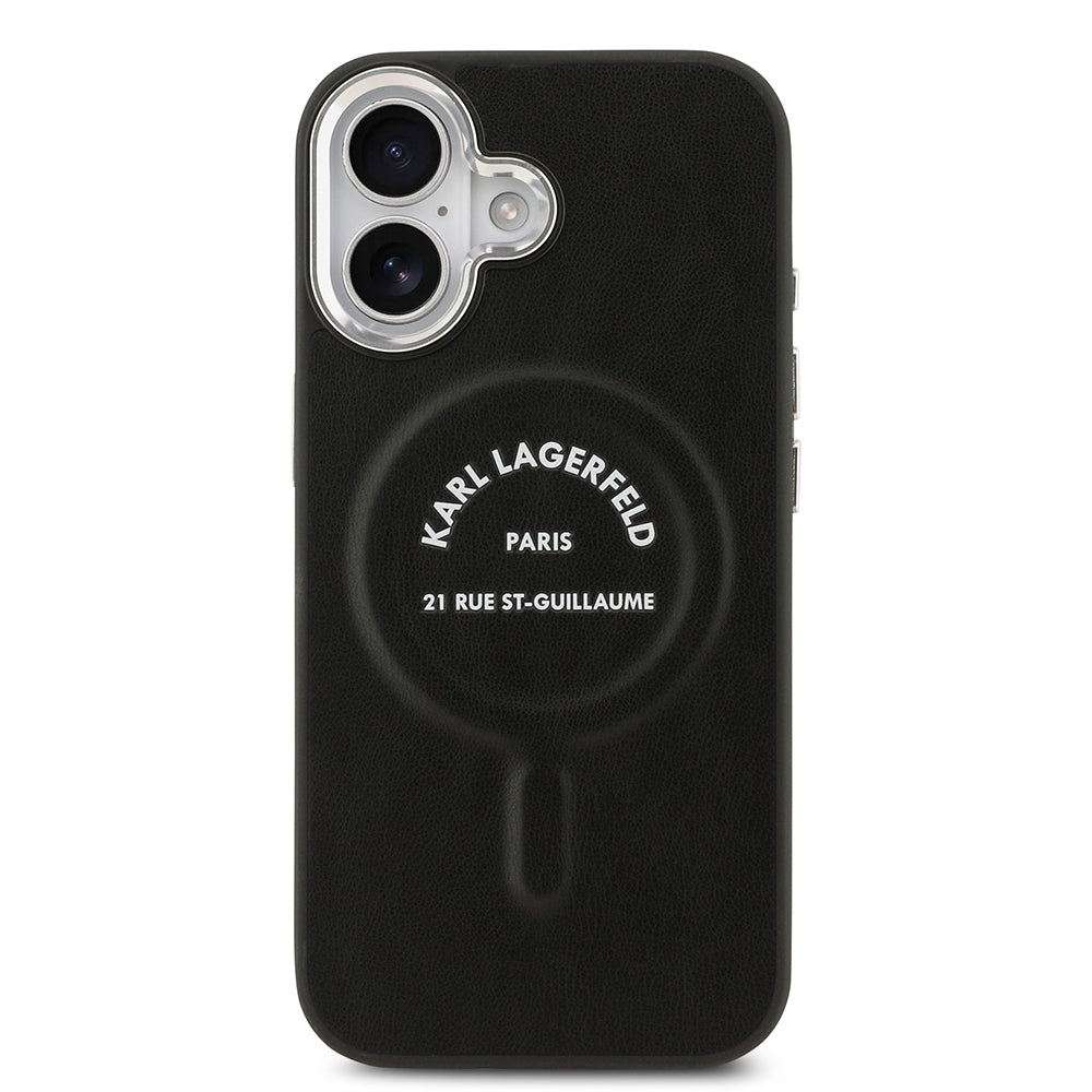 Karl Lagerfeld iPhone 17 Metal Kamera ve Butonlu Paris RSG PU Deri MagSafe Uyumlu Kılıf