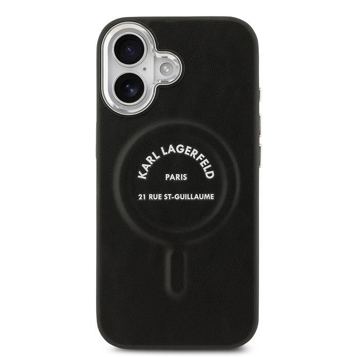 Karl Lagerfeld iPhone 17 Metal Kamera ve Butonlu Paris RSG PU Deri MagSafe Uyumlu Kılıf