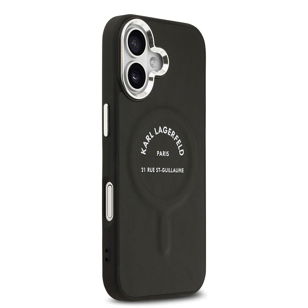 Karl Lagerfeld iPhone 17 Metal Kamera ve Butonlu Paris RSG PU Deri MagSafe Uyumlu Kılıf