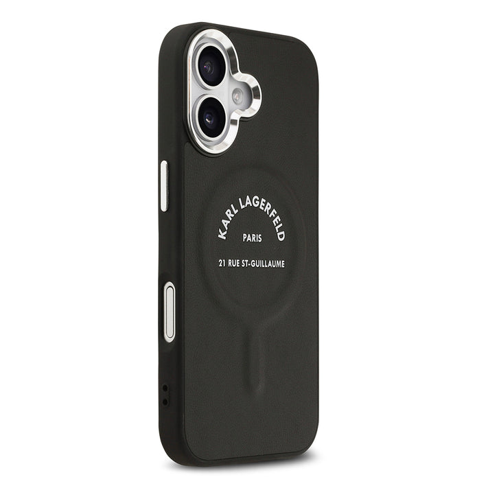 Karl Lagerfeld iPhone 17 Metal Kamera ve Butonlu Paris RSG PU Deri MagSafe Uyumlu Kılıf