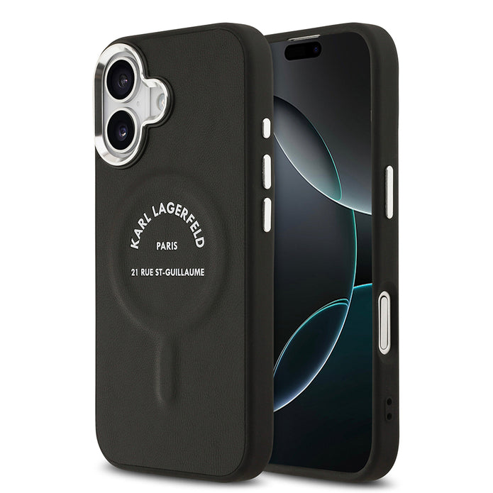 Karl Lagerfeld iPhone 17 Metal Kamera ve Butonlu Paris RSG PU Deri MagSafe Uyumlu Kılıf