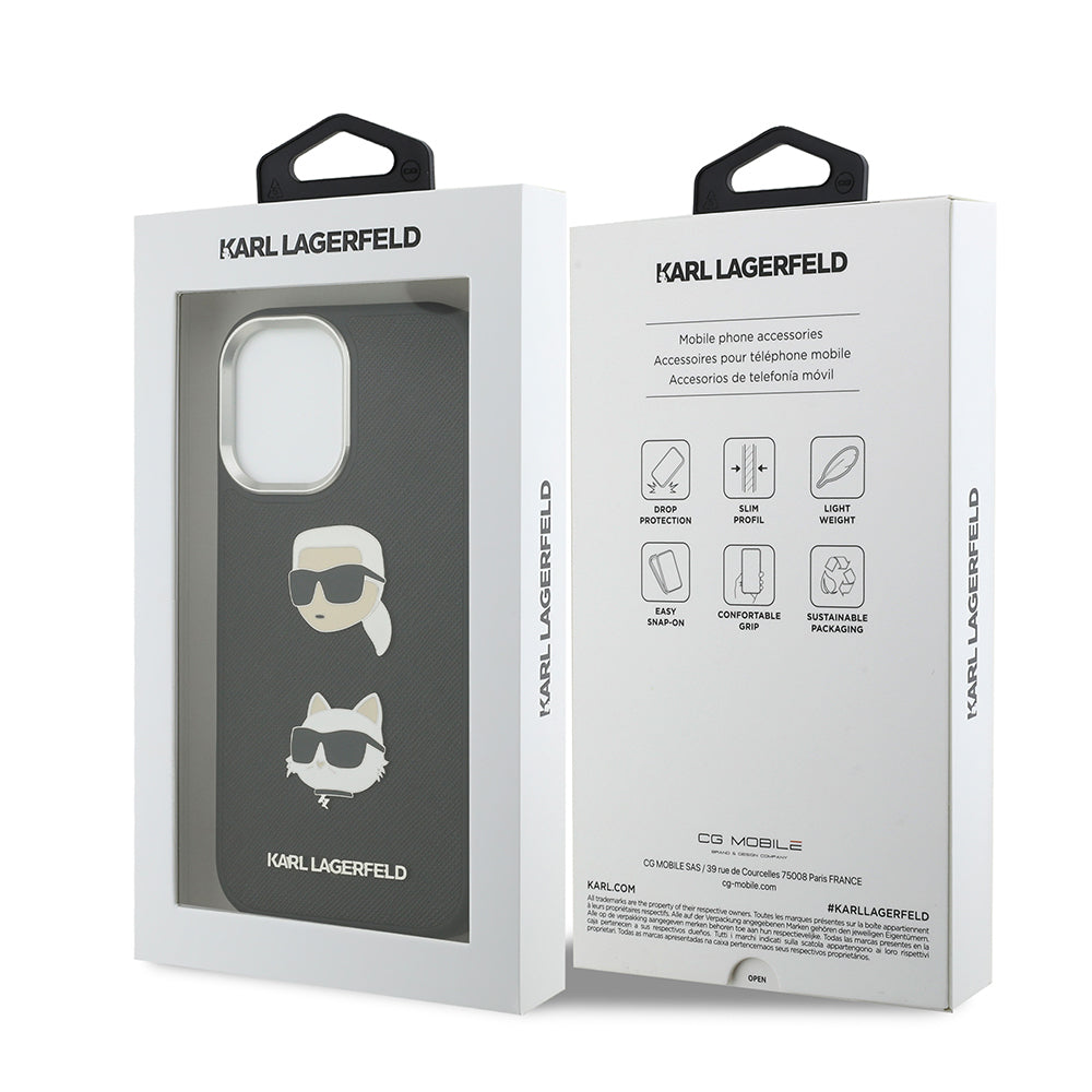 Karl Lagerfeld iPhone 17 Metal Logolu K&C Heads Pin Kılıf