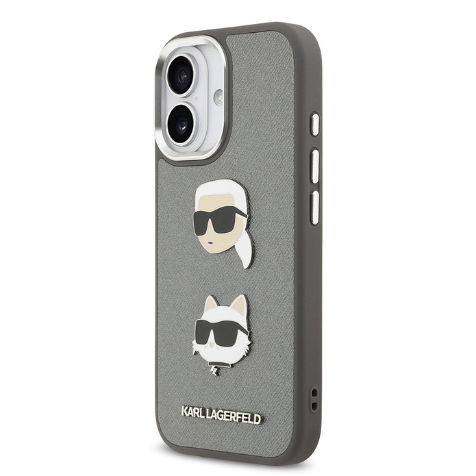 Karl Lagerfeld iPhone 17 Metal Logolu K&C Heads Pin Kılıf
