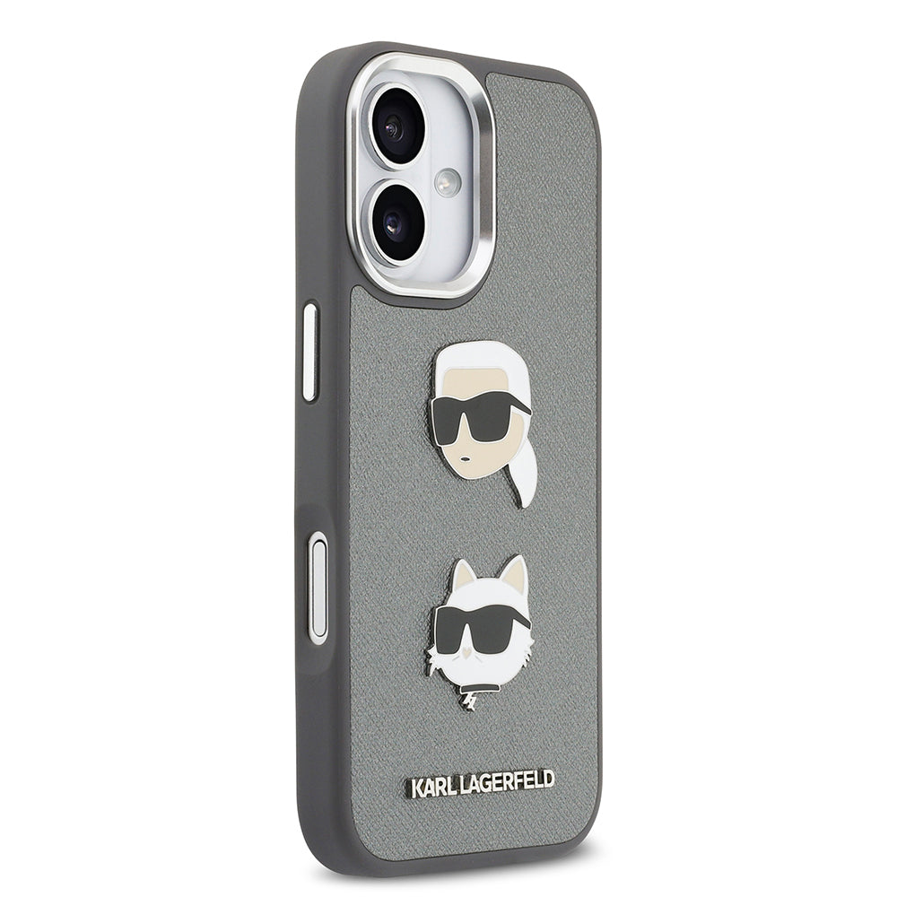 Karl Lagerfeld iPhone 17 Metal Logolu K&C Heads Pin Kılıf