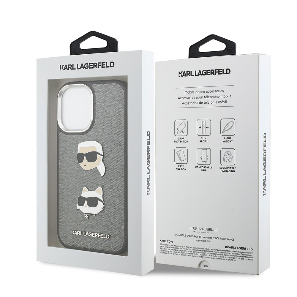 Karl Lagerfeld iPhone 17 Metal Logolu K&C Heads Pin Kılıf