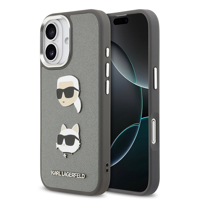 Karl Lagerfeld iPhone 17 Metal Logolu K&C Heads Pin Kılıf