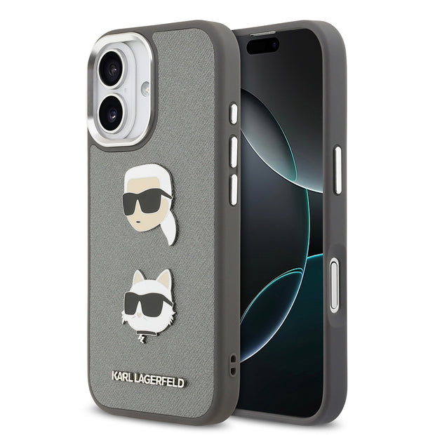 Karl Lagerfeld iPhone 17 Metal Logolu K&C Heads Pin Kılıf – Fotoğraf 7