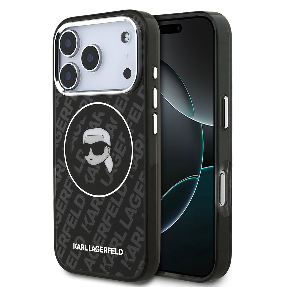 Karl Lagerfeld iPhone 17 Pro IML Baskılı KL Heads Kılıf