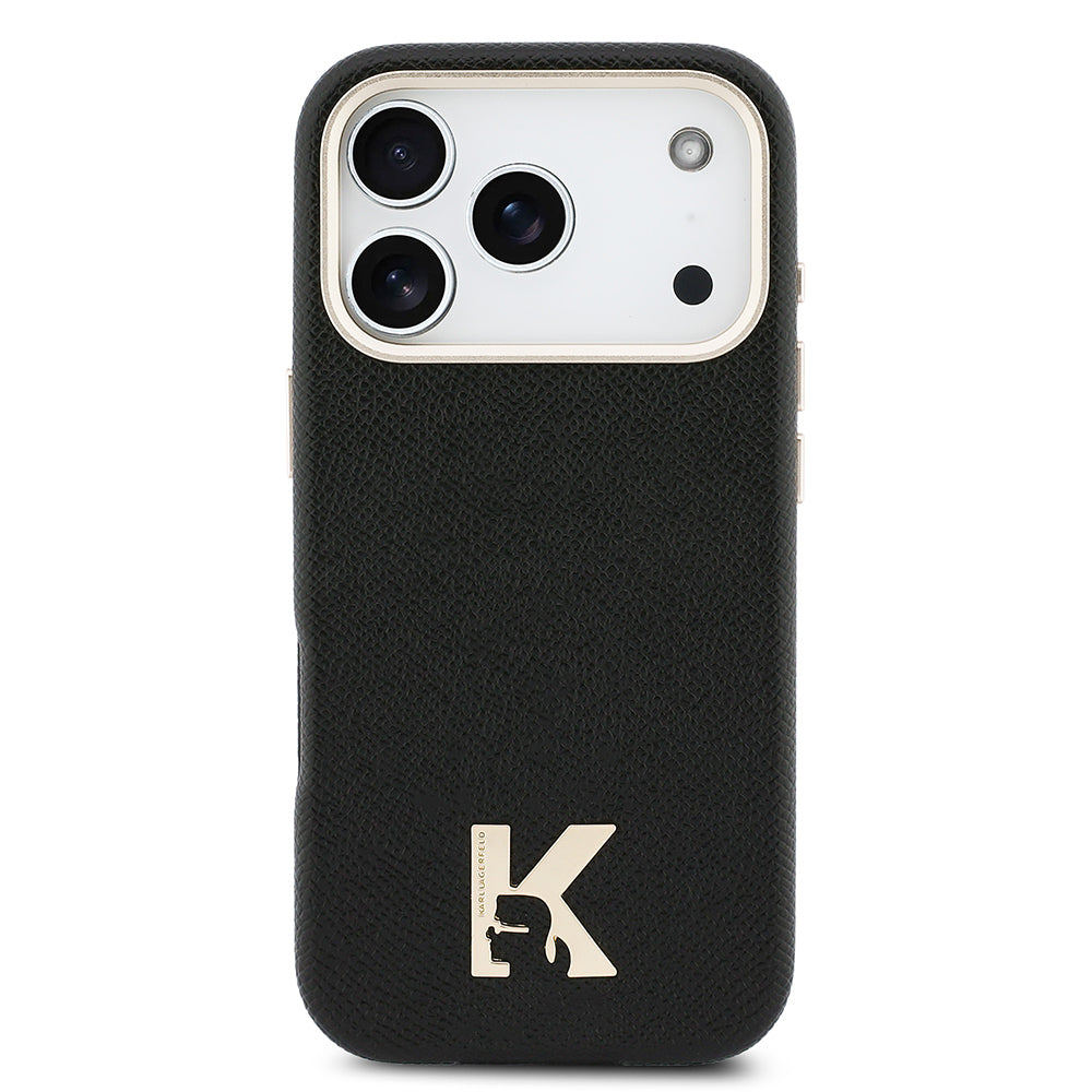 Karl Lagerfeld iPhone 17 Pro KHEAD Logolu Gold Kamera Çerçeveli MagSafe Uyumlu Kılıf