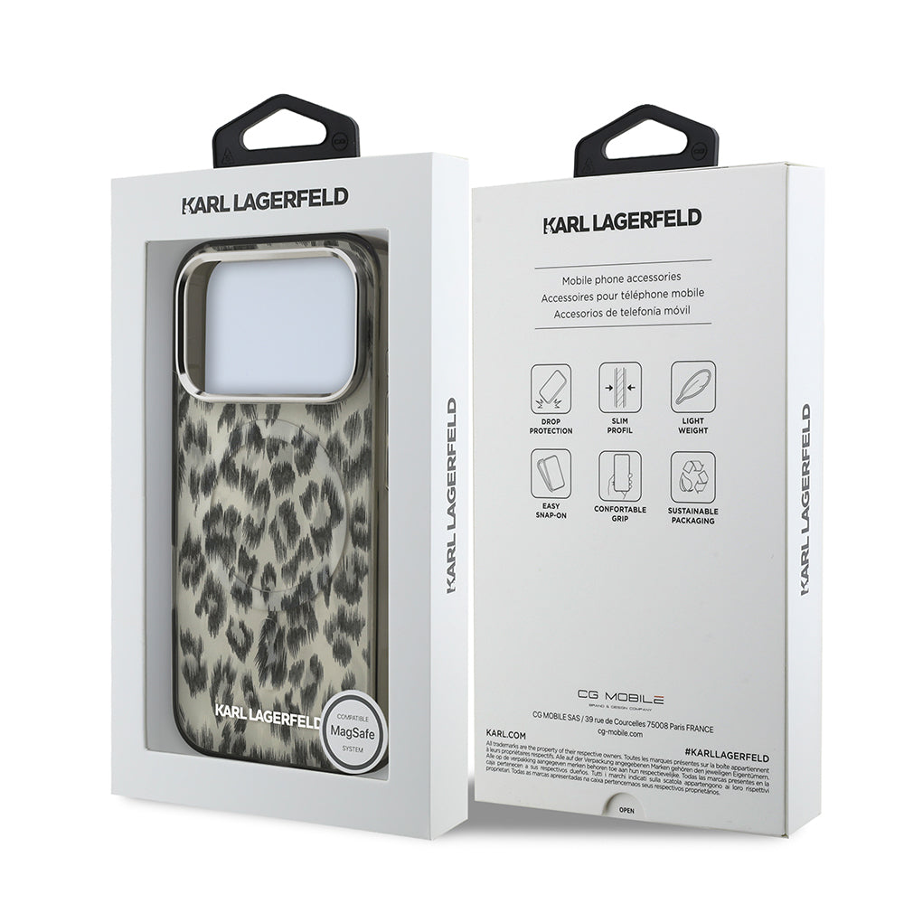 Karl Lagerfeld iPhone 17 Pro IML Leopar Baskılı MagSafe Uyumlu Kılıf
