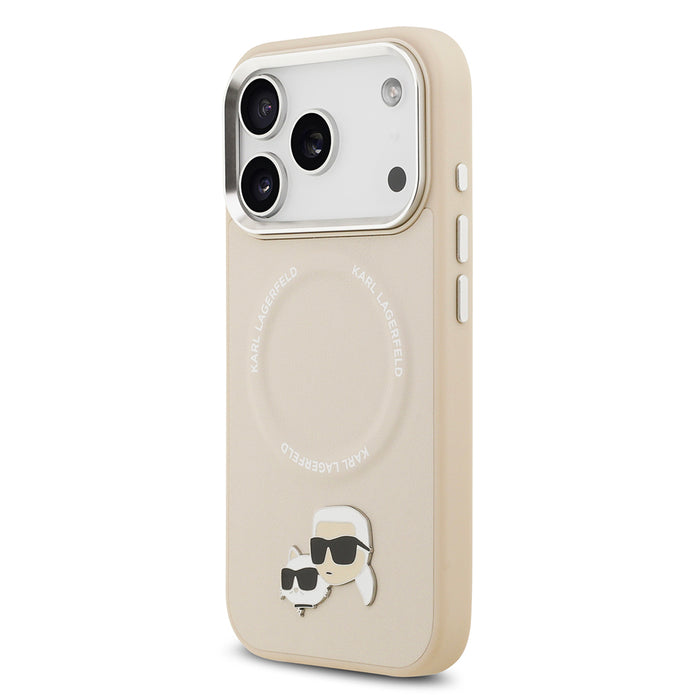 Karl Lagerfeld iPhone 17 Pro Metal Detaylı K&C PU Deri MagSafe Uyumlu Kılıf
