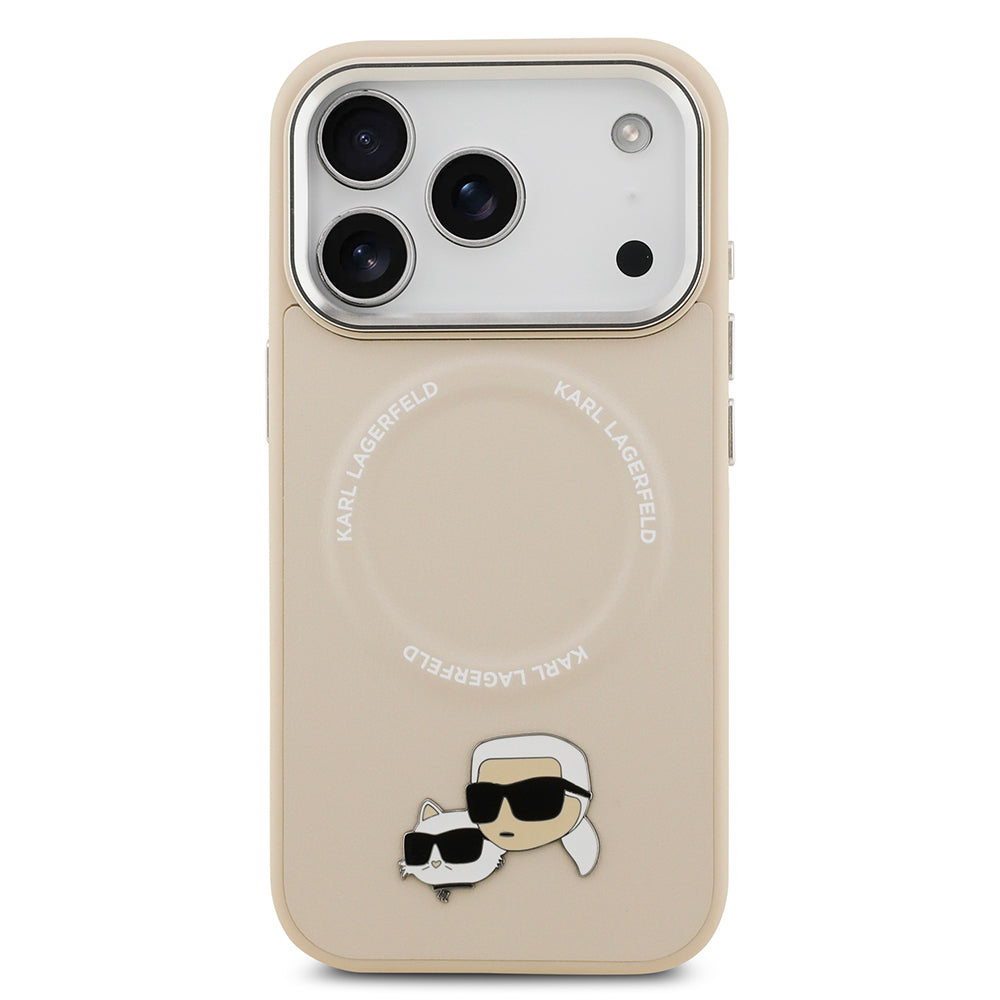 Karl Lagerfeld iPhone 17 Pro Metal Detaylı K&C PU Deri MagSafe Uyumlu Kılıf
