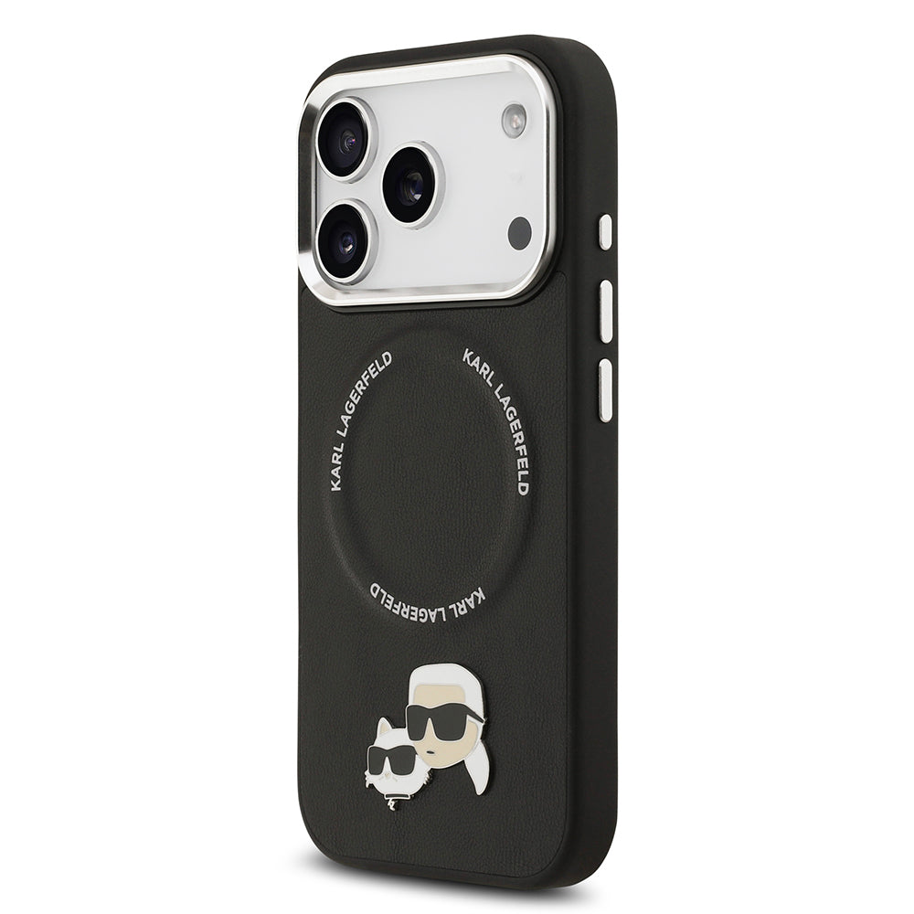 Karl Lagerfeld iPhone 17 Pro Metal Detaylı K&C PU Deri MagSafe Uyumlu Kılıf