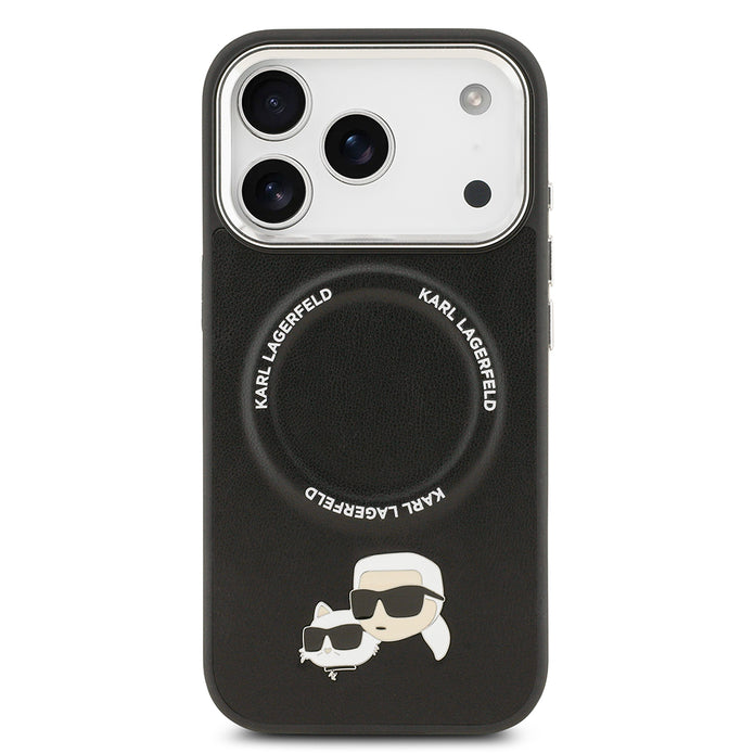 Karl Lagerfeld iPhone 17 Pro Metal Detaylı K&C PU Deri MagSafe Uyumlu Kılıf
