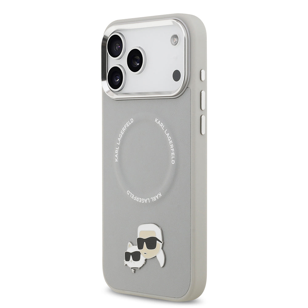 Karl Lagerfeld iPhone 17 Pro Metal Detaylı K&C PU Deri MagSafe Uyumlu Kılıf