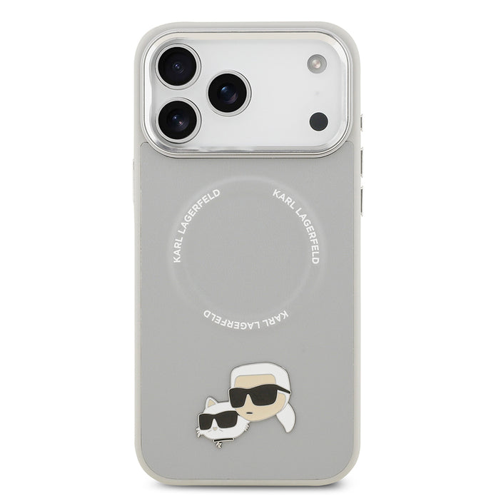 Karl Lagerfeld iPhone 17 Pro Metal Detaylı K&C PU Deri MagSafe Uyumlu Kılıf