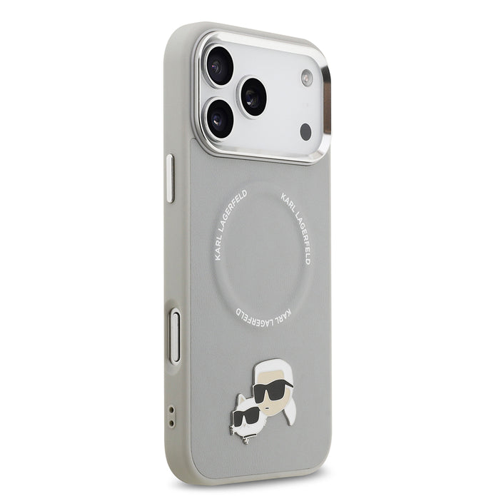 Karl Lagerfeld iPhone 17 Pro Metal Detaylı K&C PU Deri MagSafe Uyumlu Kılıf