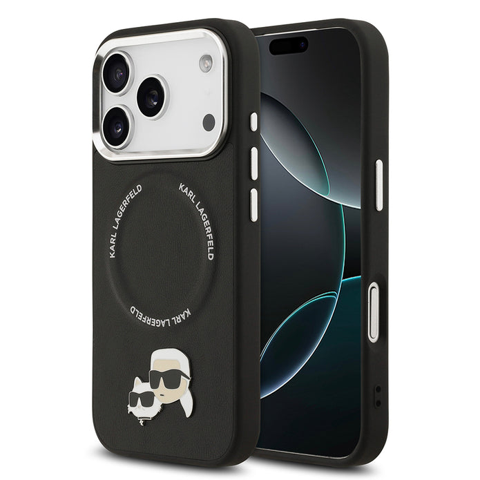 Karl Lagerfeld iPhone 17 Pro Metal Detaylı K&C PU Deri MagSafe Uyumlu Kılıf