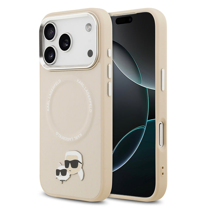 Karl Lagerfeld iPhone 17 Pro Metal Detaylı K&C PU Deri MagSafe Uyumlu Kılıf