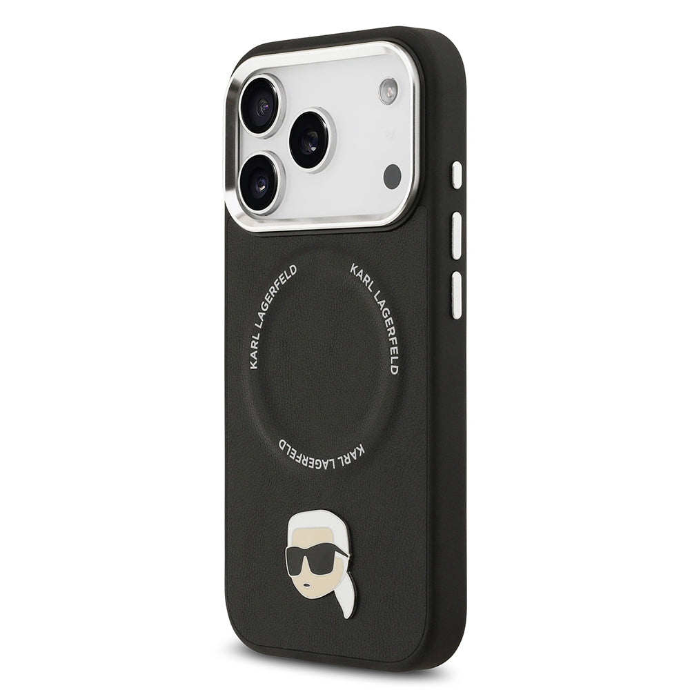 Karl Lagerfeld iPhone 17 Pro Metal Detaylı PU Deri MagSafe Uyumlu Kılıf