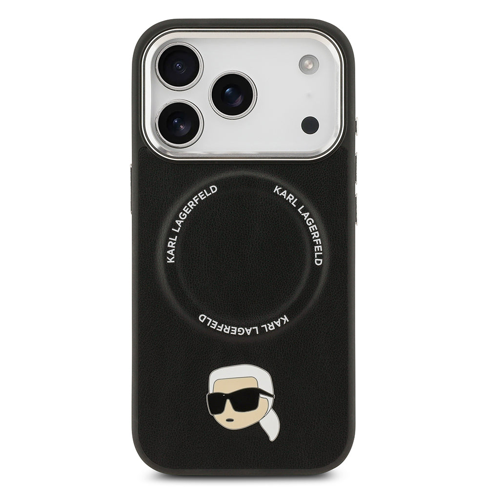 Karl Lagerfeld iPhone 17 Pro Metal Detaylı PU Deri MagSafe Uyumlu Kılıf
