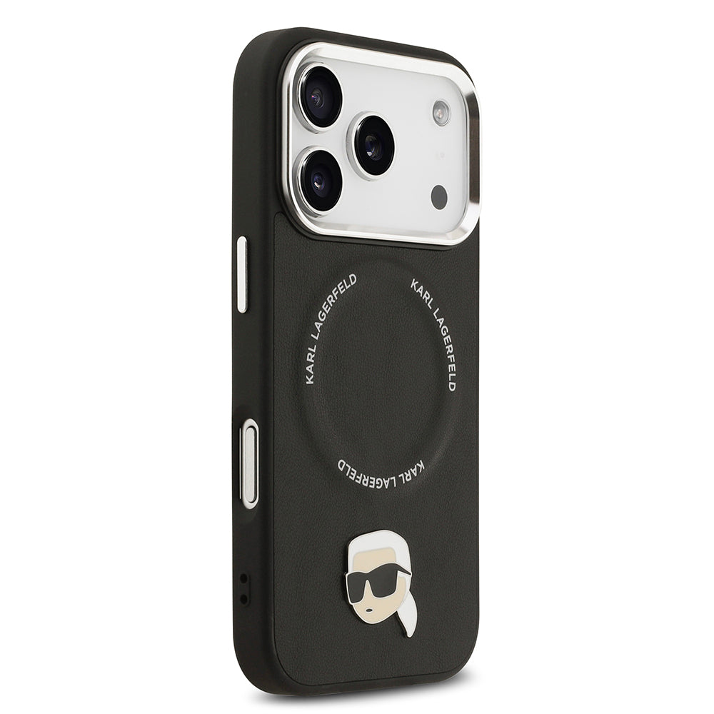 Karl Lagerfeld iPhone 17 Pro Metal Detaylı PU Deri MagSafe Uyumlu Kılıf
