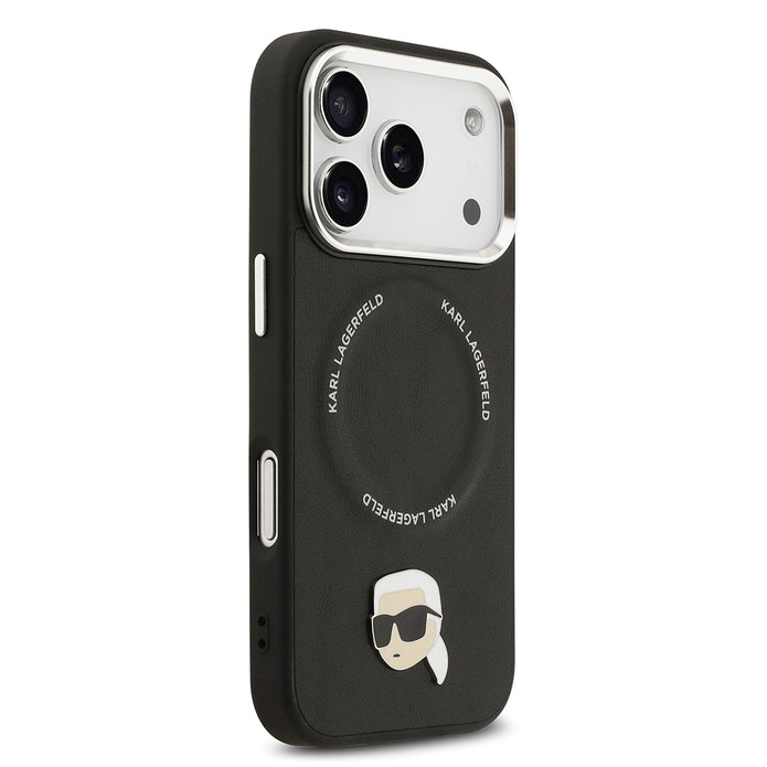 Karl Lagerfeld iPhone 17 Pro Metal Detaylı PU Deri MagSafe Uyumlu Kılıf