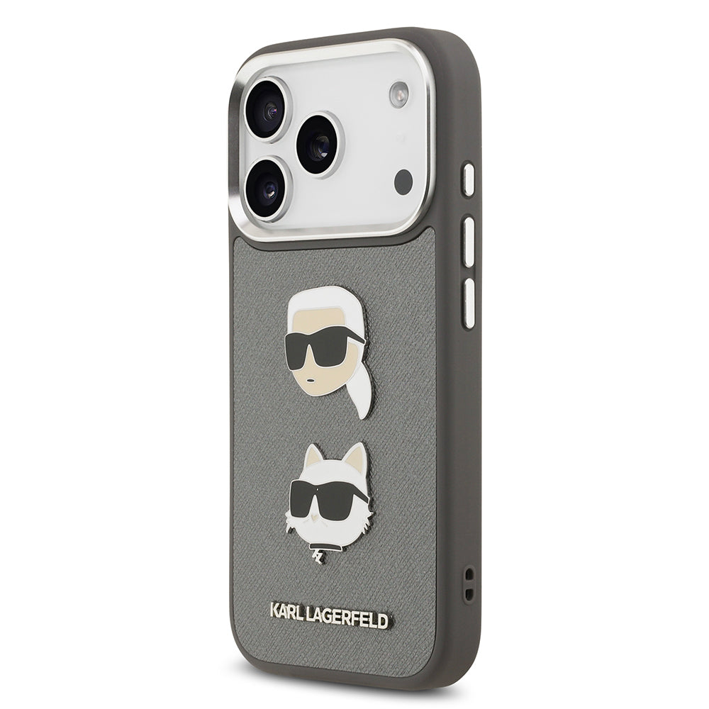 Karl Lagerfeld iPhone 17 Pro Metal Logolu K&C Heads Pin Kılıf
