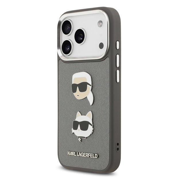 Karl Lagerfeld iPhone 17 Pro Metal Logolu K&C Heads Pin Kılıf – Fotoğraf 2