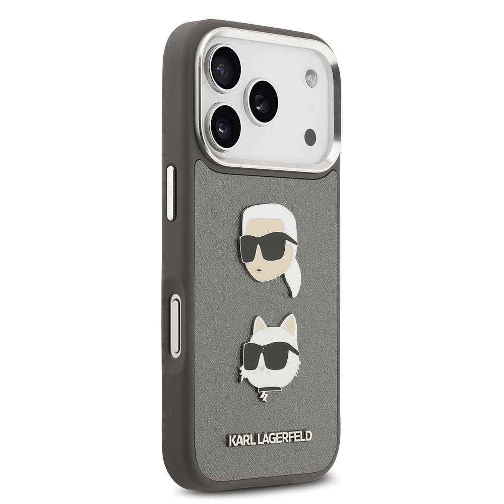 Karl Lagerfeld iPhone 17 Pro Metal Logolu K&C Heads Pin Kılıf