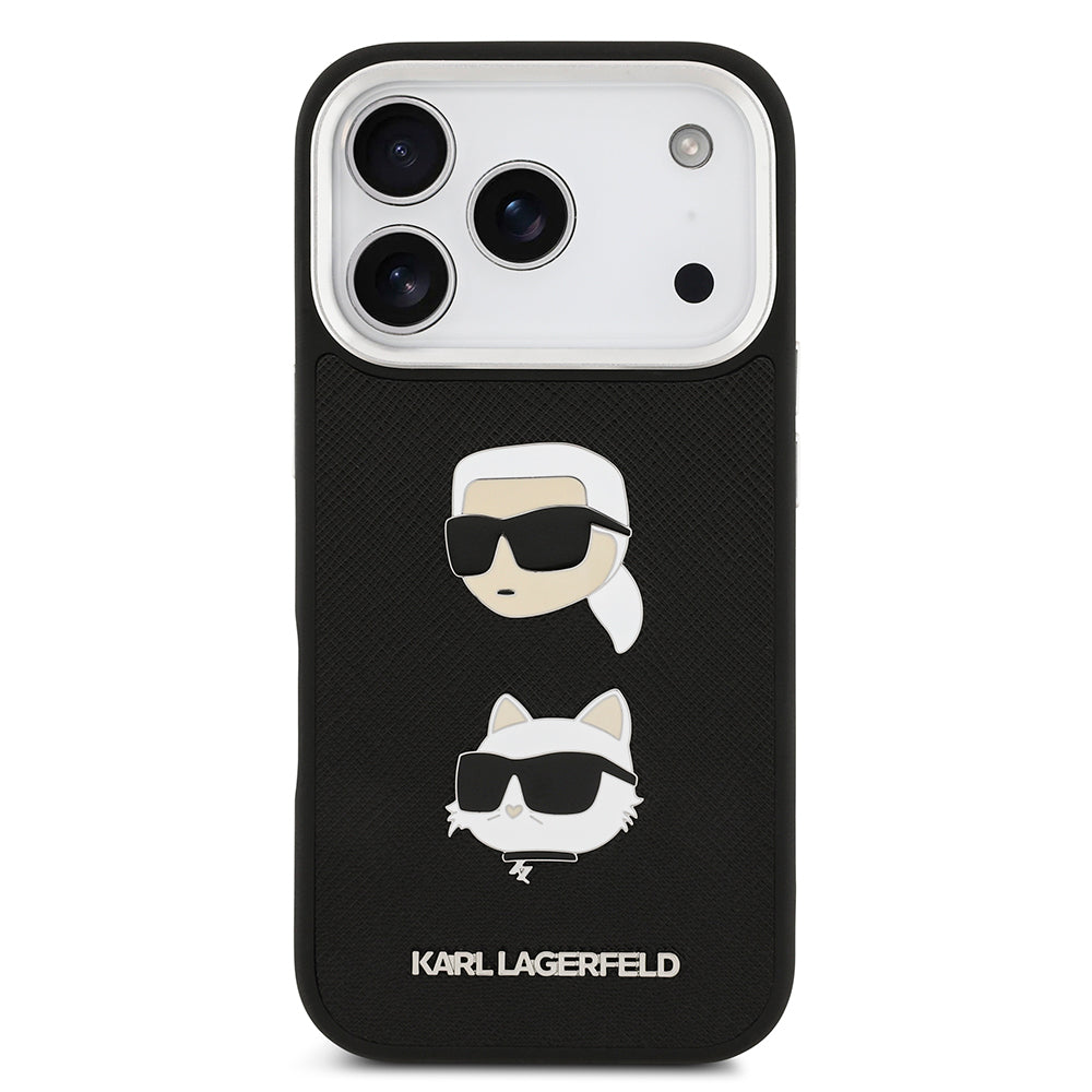 Karl Lagerfeld iPhone 17 Pro Metal Logolu K&C Heads Pin Kılıf