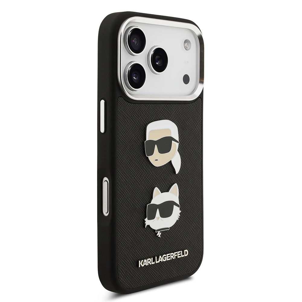 Karl Lagerfeld iPhone 17 Pro Metal Logolu K&C Heads Pin Kılıf