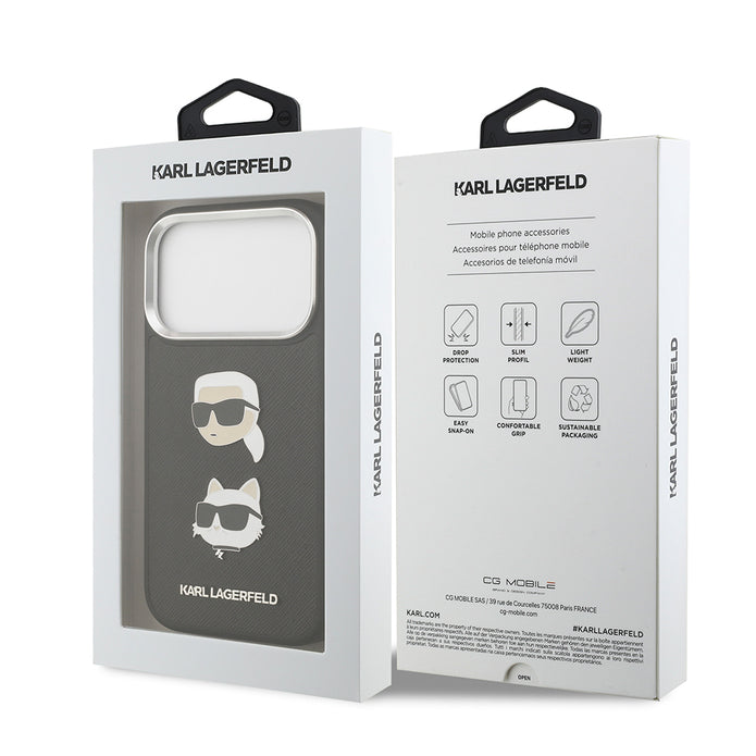 Karl Lagerfeld iPhone 17 Pro Metal Logolu K&C Heads Pin Kılıf