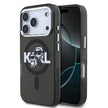 Karl Lagerfeld iPhone 17 Pro Parlayan Simli Karl & Choupette Sketch Logo Kılıf