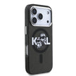 Karl Lagerfeld iPhone 17 Pro Parlayan Simli Karl & Choupette Sketch Logo Kılıf