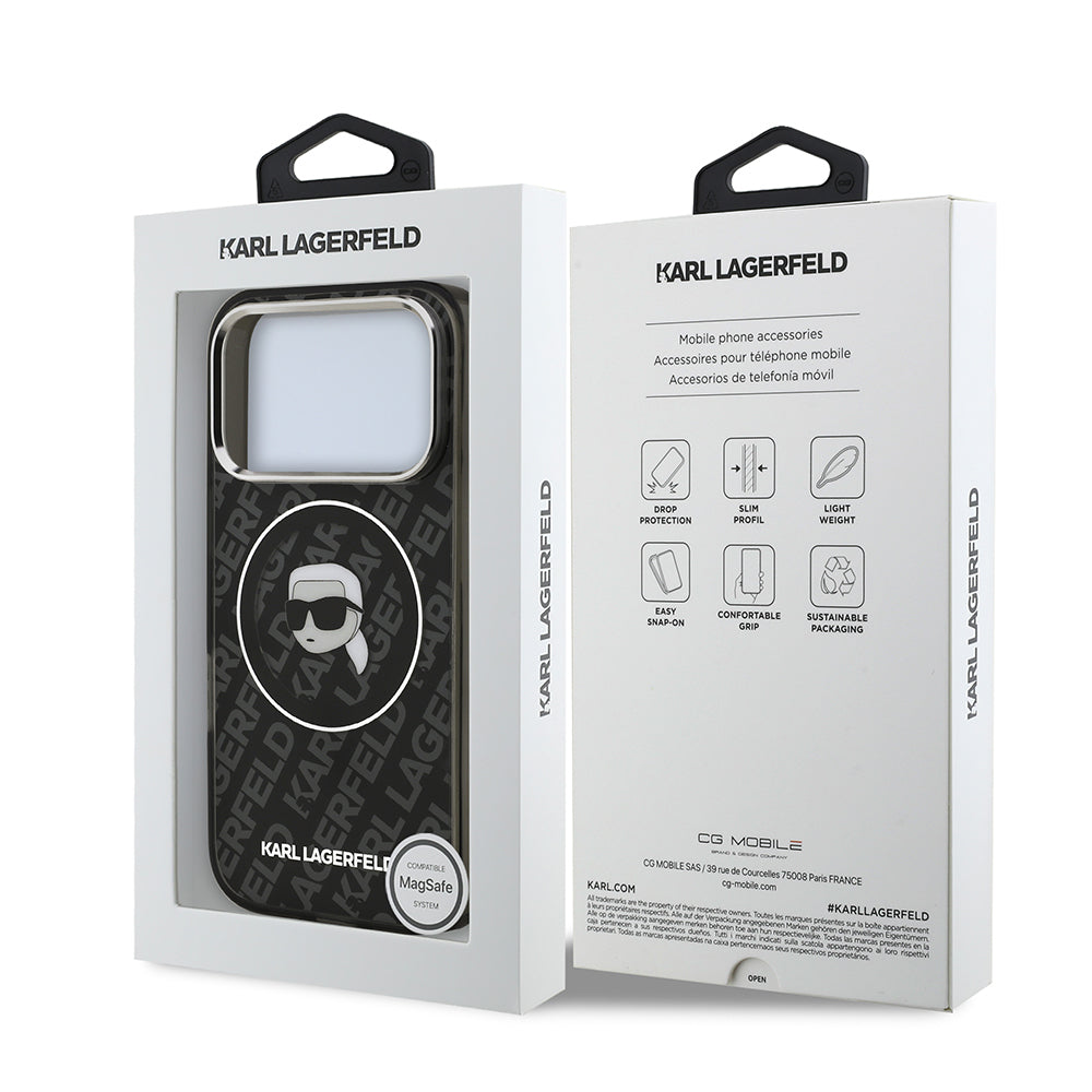 Karl Lagerfeld iPhone 17 Pro Max IML Baskılı KL Heads Kılıf