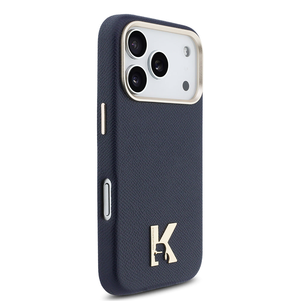 Karl Lagerfeld iPhone 17 Pro Max KHEAD Logolu Gold Kamera Çerçeveli MagSafe Uyumlu Kılıf