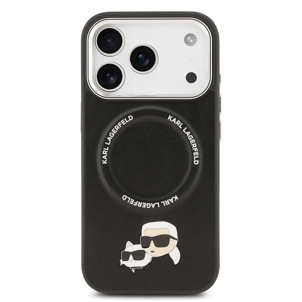 Karl Lagerfeld iPhone 17 Pro Max Metal Detaylı K&C PU Deri MagSafe Uyumlu Kılıf