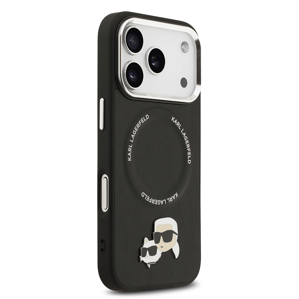 Karl Lagerfeld iPhone 17 Pro Max Metal Detaylı K&C PU Deri MagSafe Uyumlu Kılıf