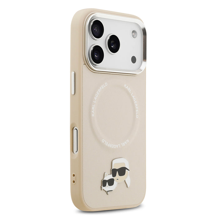 Karl Lagerfeld iPhone 17 Pro Max Metal Detaylı K&C PU Deri MagSafe Uyumlu Kılıf