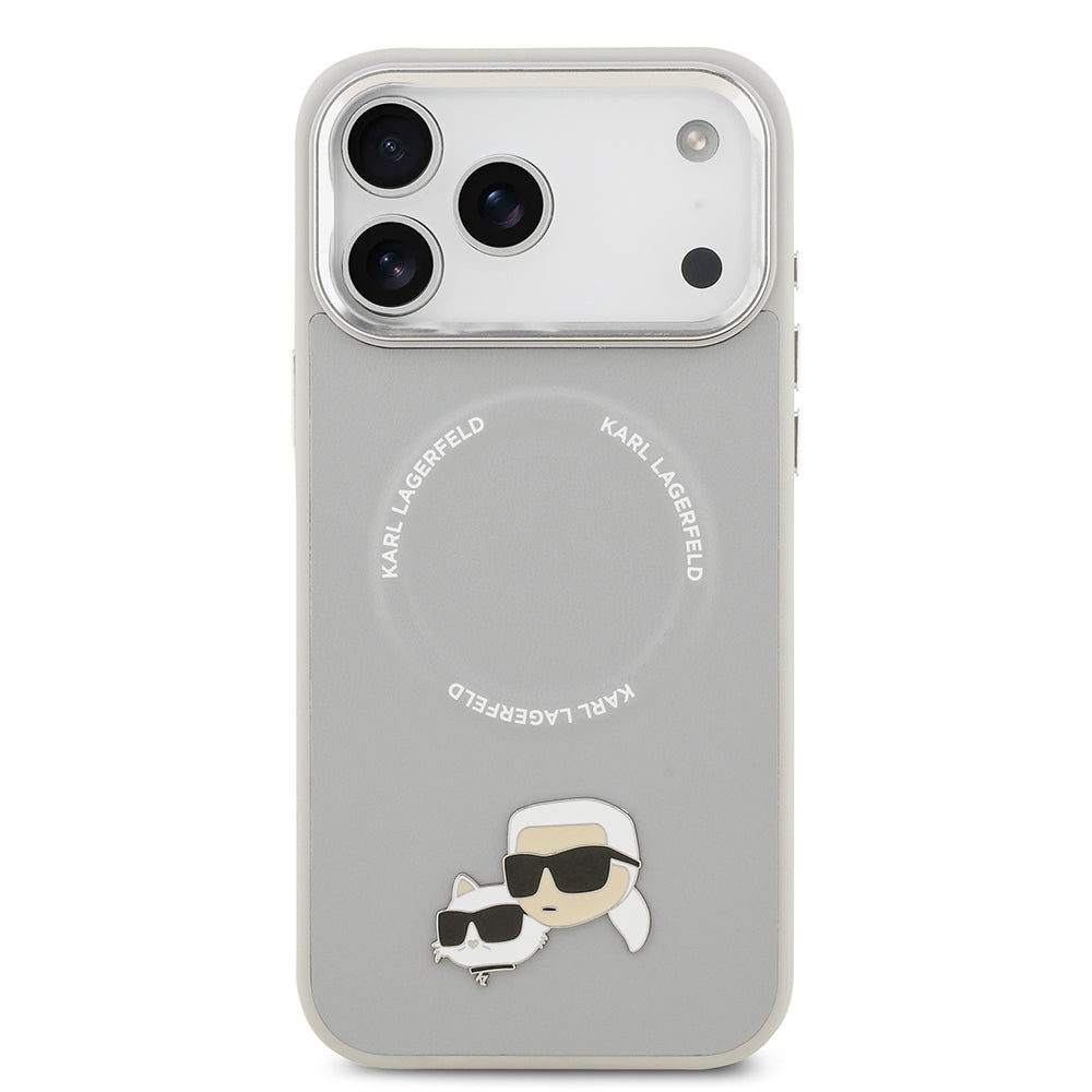 Karl Lagerfeld iPhone 17 Pro Max Metal Detaylı K&C PU Deri MagSafe Uyumlu Kılıf