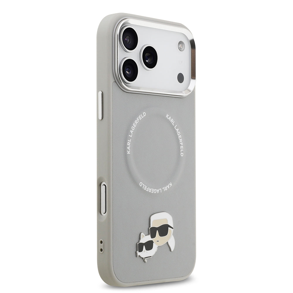 Karl Lagerfeld iPhone 17 Pro Max Metal Detaylı K&C PU Deri MagSafe Uyumlu Kılıf