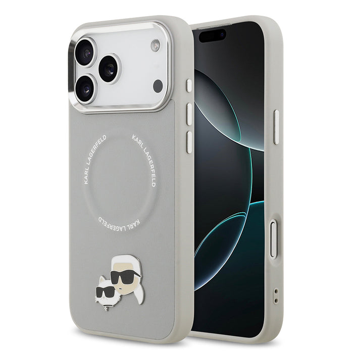Karl Lagerfeld iPhone 17 Pro Max Metal Detaylı K&C PU Deri MagSafe Uyumlu Kılıf